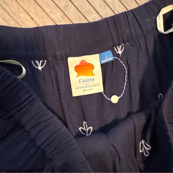 Farm Rio Jackie Tropical Pineapple Embroidered Off Shoulder Romper Linen Blend - Picture 8 of 9